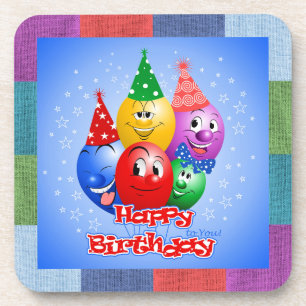 Cheerful Birthday Balloons Coaster
