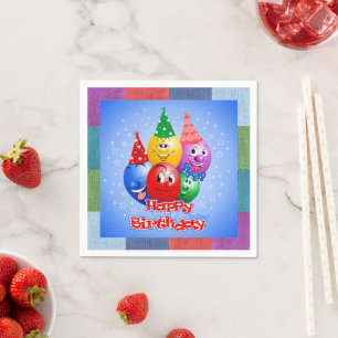 Cheerful Birthday Balloons Napkin