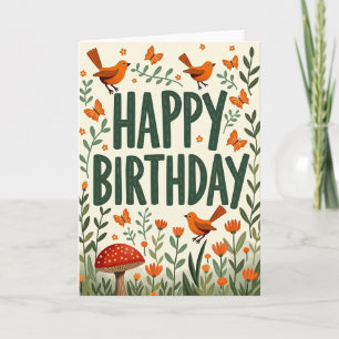 Cheerful Birthday Hand Drawn Art Card