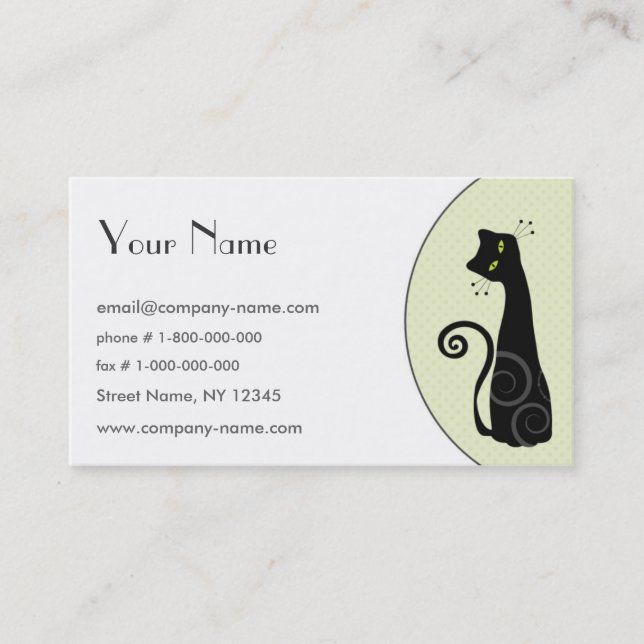 Cheerful Black Cat Business Card (Front)