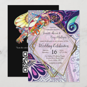 Cheerful Blue Artist Party Doodle Creation Invitation