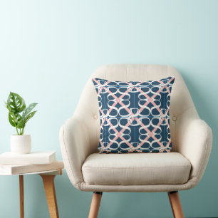 Cheerful Blues and Pinks Throw Pillow
