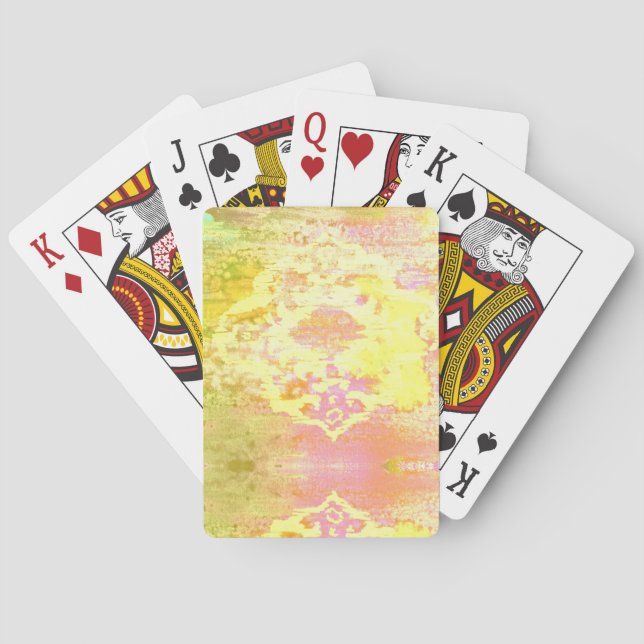 Cheerful Boho Southwest Bohemian Acrylic Fluid Pou Playing Cards (Back)