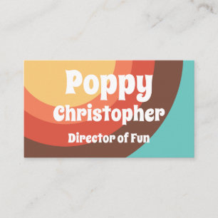 Cheerful Bold Groovy Modern Retro Colourful Curves Business Card