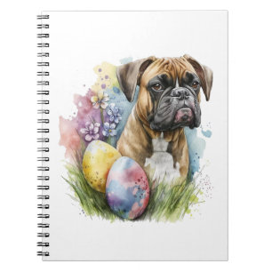 Cheerful Boxer Dog Easter Egg, Happy Easter Boxer Notebook
