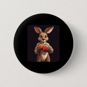 Cheerful Boxer Kangaroo For A Lighthearted Punch  2 Inch Round Button