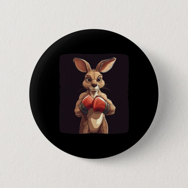 Cheerful Boxer Kangaroo For A Lighthearted Punch  2 Inch Round Button (Front)