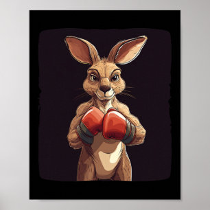 Cheerful Boxer Kangaroo For A Lighthearted Punch Poster