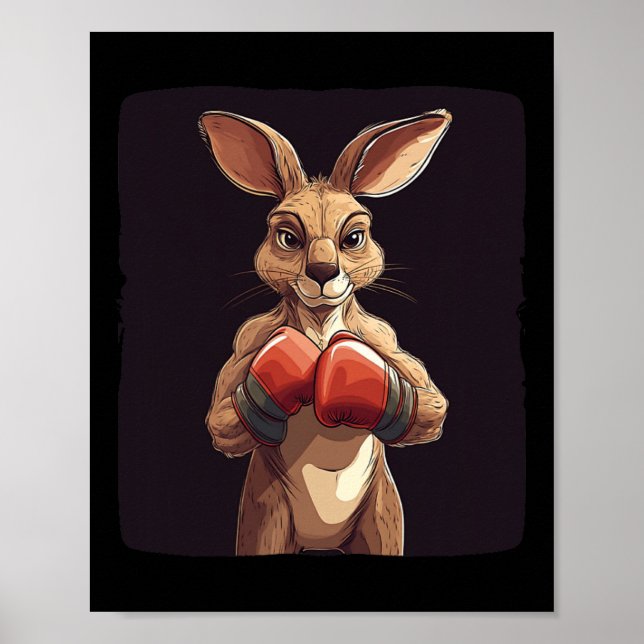 Cheerful Boxer Kangaroo For A Lighthearted Punch  Poster (Front)