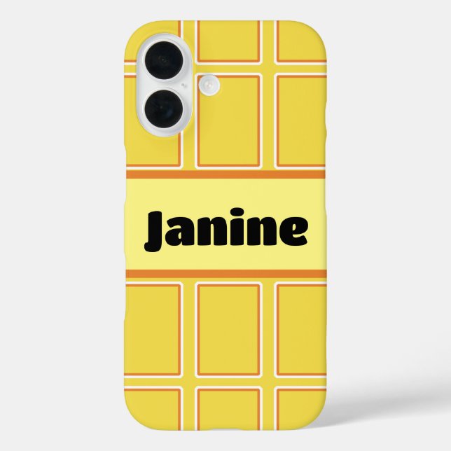 Cheerful Bright Orange White Vertical Rectangles Case-Mate iPhone Case (Back)