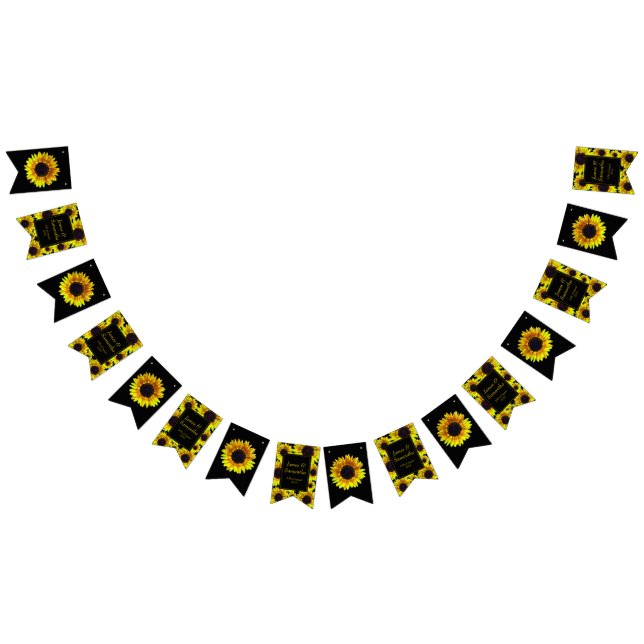 Cheerful Bright Yellow Sunflower  - Bunting Flags (All)