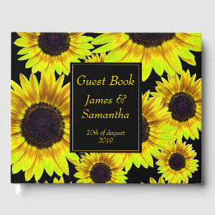 Cheerful Bright Yellow Sunflower  - Guest Book
