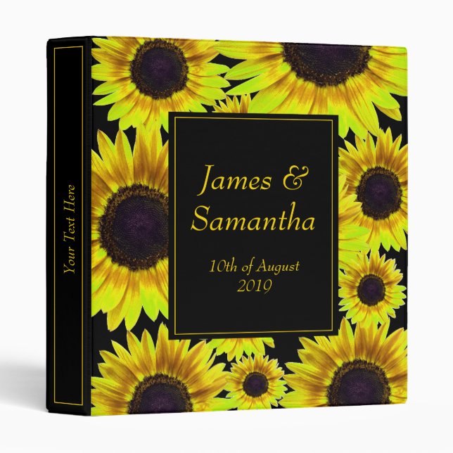 Cheerful Bright Yellow Sunflower  - Planner Binder (Front/Spine)
