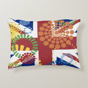 Cheerful British Flower Union Jack Flag Pillow