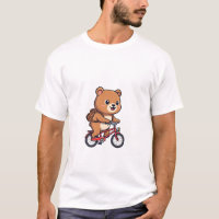Cheerful Brown Bear Riding Red Bicycle