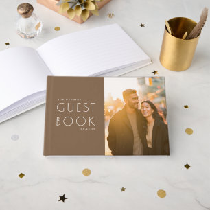 Cheerful Brown Stars Guest Book