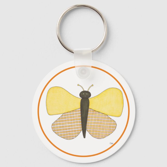 Cheerful Butterfly Keychain-Erin Brie Art Keychain (Front)