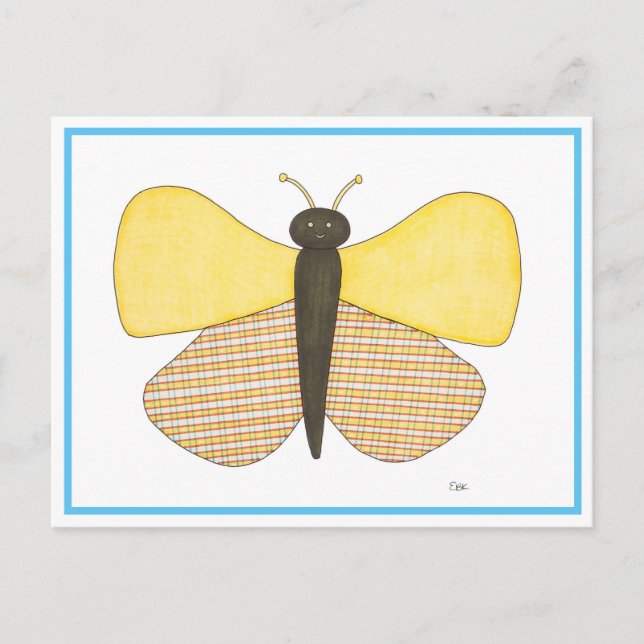Cheerful Butterfly Postcard (Front)