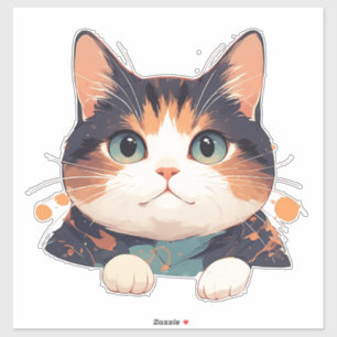 Cheerful Calico Kitten With Big Green Eyes