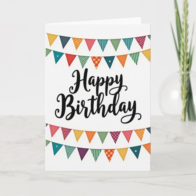 Cheerful Calligraphy Birthday Card (Front)