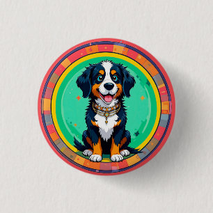 Cheerful Cartoon Dog 1 Inch Round Button
