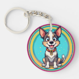 Cheerful Cartoon Dog Keychain