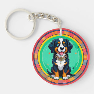 Cheerful Cartoon Dog Keychain