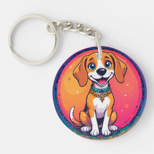 Cheerful Cartoon Dog Keychain