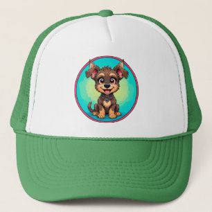 Cheerful Cartoon Dog Trucker Hat