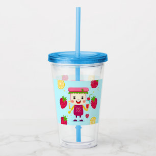 Cheerful Cartoon Juice Character Acrylic Tumbler