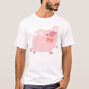 Cheerful Cartoon Pig T-shirt