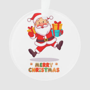 Cheerful Cartoon Santa Claus Ornament