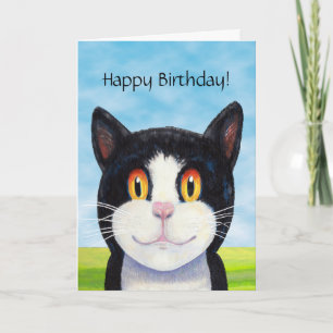 Cheerful Cat Birthday Card