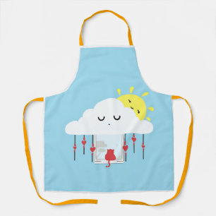 Cheerful Cat & Sunny Cloud Apron