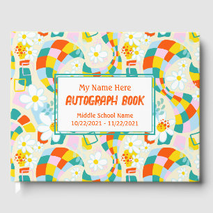 Cheerful Checks Personalized Lined Autograph Book