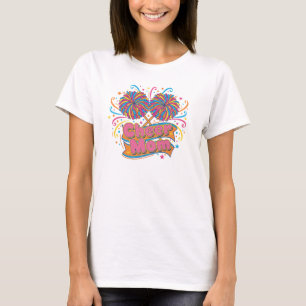 Cheerful Cheer Mom Pom-Poms Vibrant Game Day T-Shirt