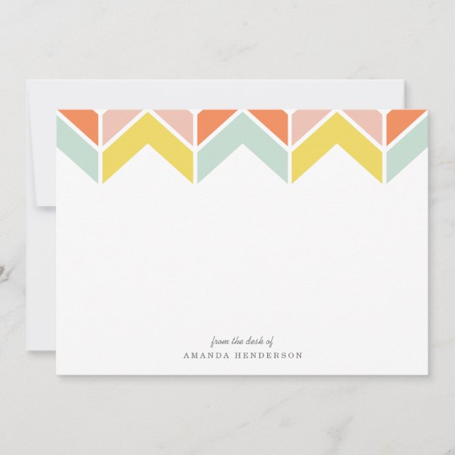Cheerful Chevron Stationery Note Card (Front)