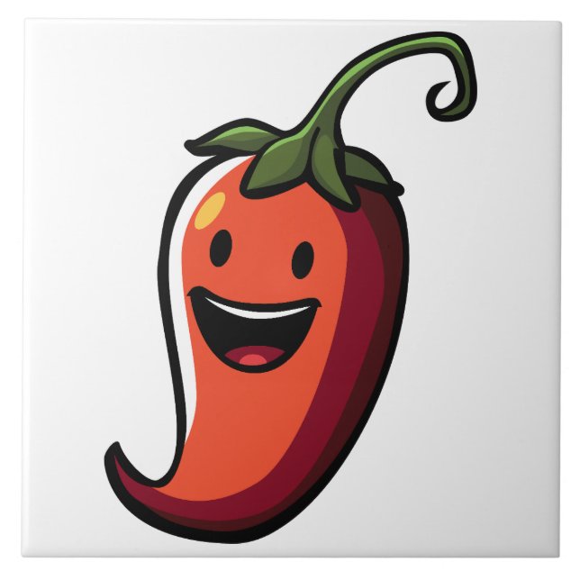 Cheerful Chili Pepper Tile (Front)