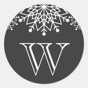 Cheerful Christmas Black and White Envelope Seal