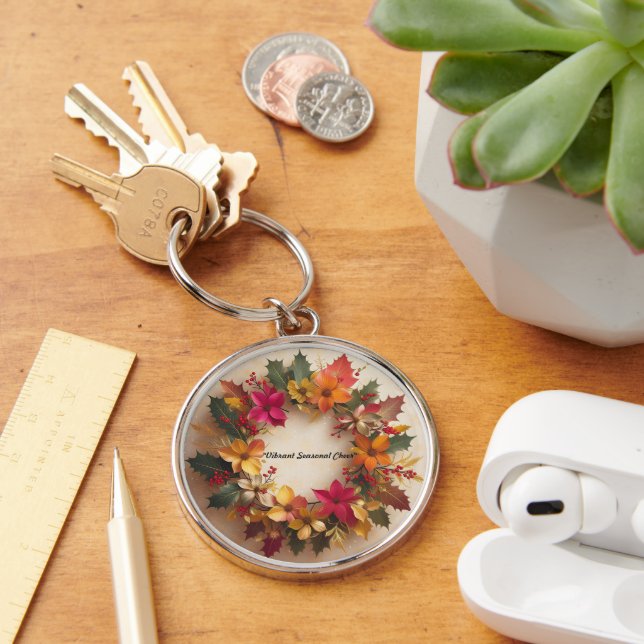 "Cheerful Christmas Bloom" Keychain (Desk)