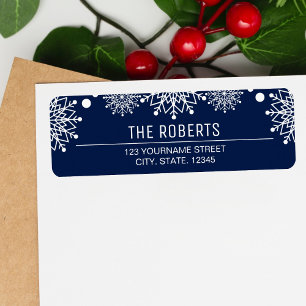 Cheerful Christmas Blue and White Snowflakes