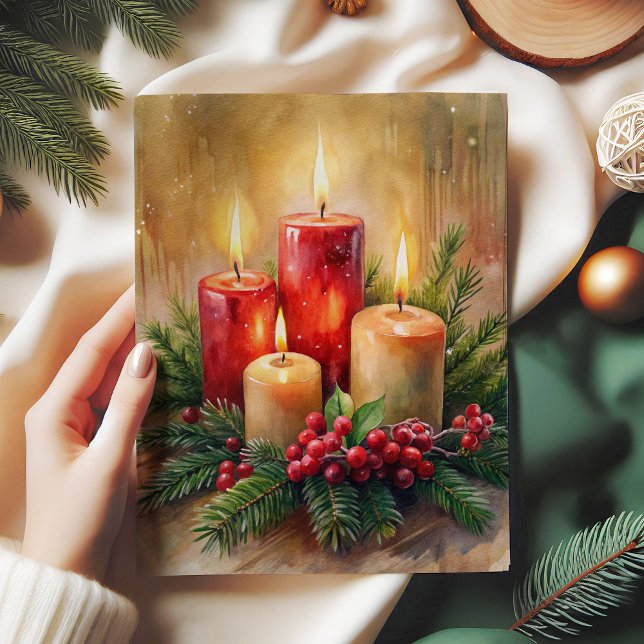 Cheerful Christmas candle rice paper vintage charm (Cheerful Christmas candle rice paper vintage charm)