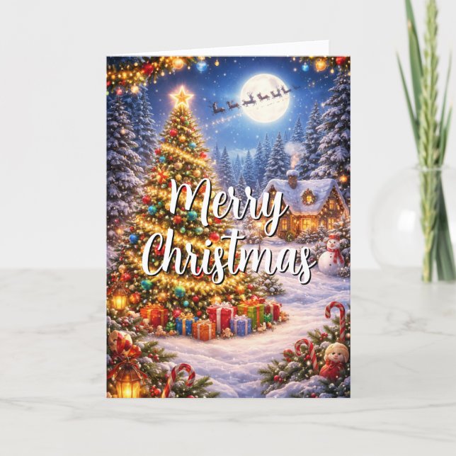 Cheerful Christmas card with custom message (Front)