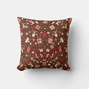 Cheerful Christmas Celebration Throw Pillow