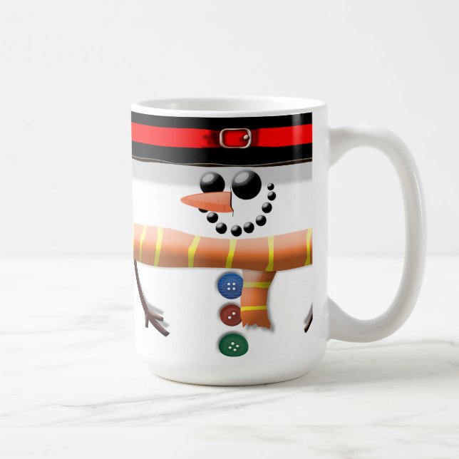 Cheerful Christmas Snowman Coffee Mug (Right)