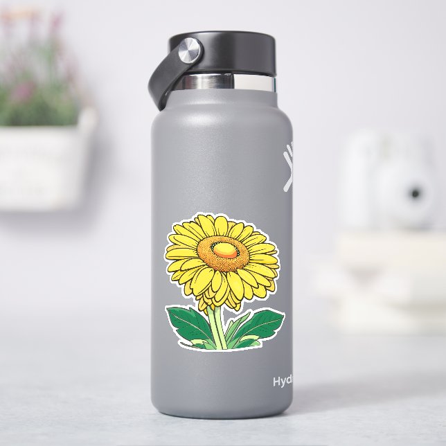 Cheerful Classic Bright Yellow Sunflower Contour (HydroFlask)