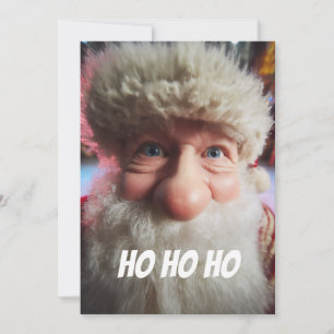 Cheerful Close-Up Christmas Santa Holiday Card