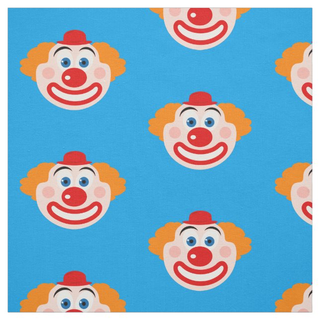Cheerful clown face pattern custom colour fabric (Swatch)