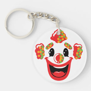 Cheerful Clown with Colourful Hair Keychain