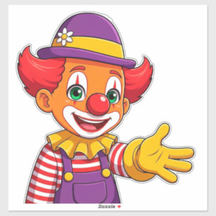 Cheerful Clown With Purple Hat